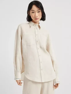 Linen Shirt With Monili
