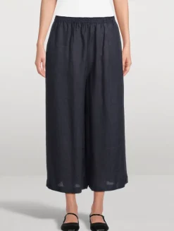 Linen Wide-Leg Trousers