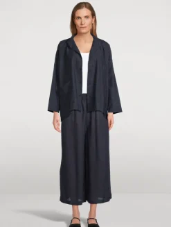 Linen Wide-Leg Trousers