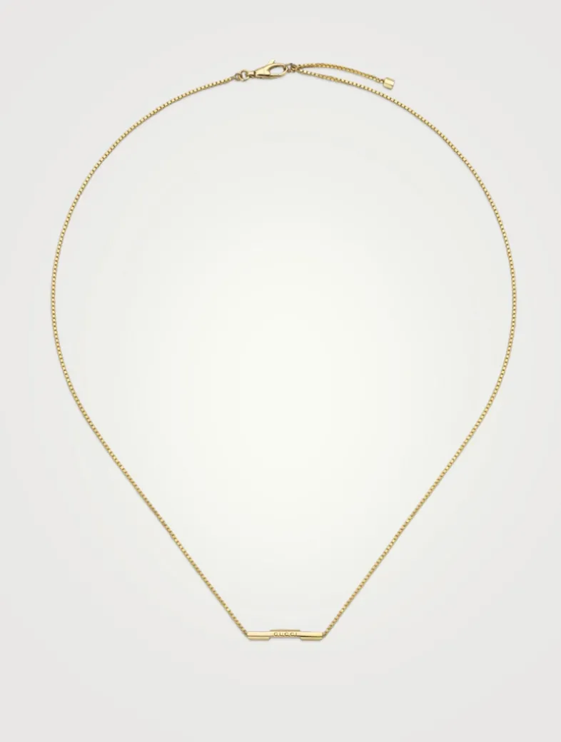 Link To Love 18K Gold Bar Necklace