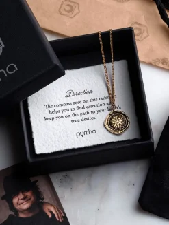 Live Every Moment 14K Gold Diamond Crown Talisman Necklace