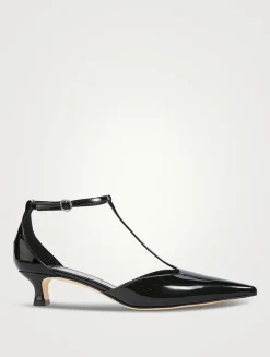 Liz Patent Leather T-Strap Pumps