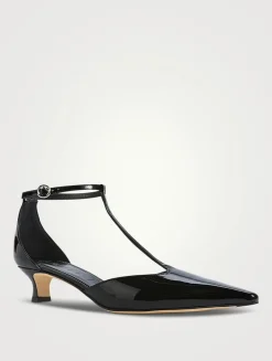 Liz Patent Leather T-Strap Pumps