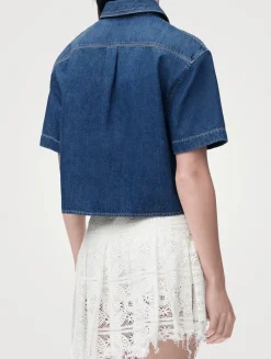 Loewe x Paula's Ibiza Anagram Cropped Denim Shirt