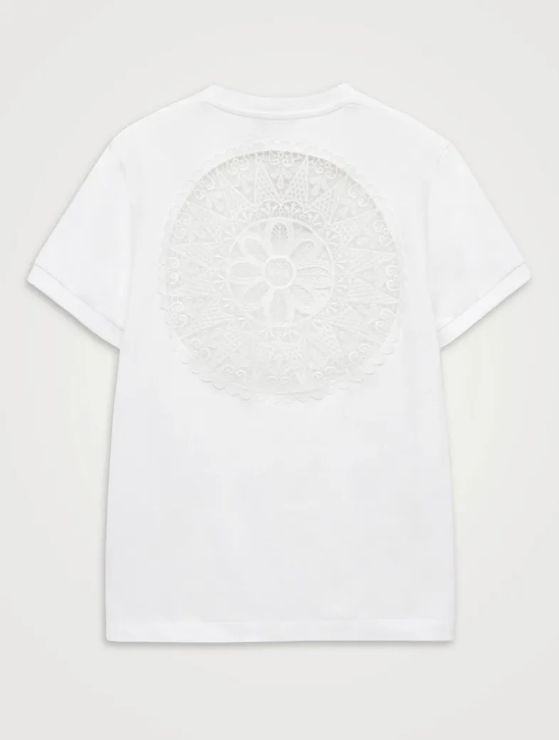 Loewe x Paula's Ibiza Anagram Lace-Trimmed T-Shirt