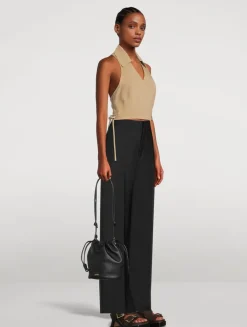 Loewe x Paula's Ibiza Flamenco Leather Bucket Bag With Donut Chain