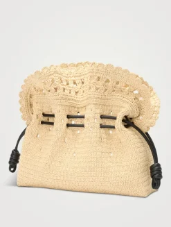 Loewe x Paula's Ibiza Medium Flamenco Raffia Clutch
