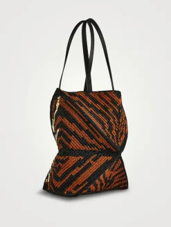 Loewe x Paula's Ibiza Medium Puzzle Fold Raffia Tote Bag