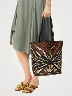 Loewe x Paula's Ibiza Medium Puzzle Fold Raffia Tote Bag
