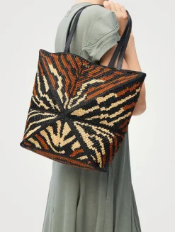 Loewe x Paula's Ibiza Medium Puzzle Fold Raffia Tote Bag