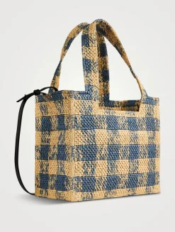 Loewe x Paula's Ibiza Medium Loewe Font Raffia Tote Bag