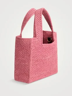 Loewe x Paula's Ibiza Mini Font Raffia Tote Bag