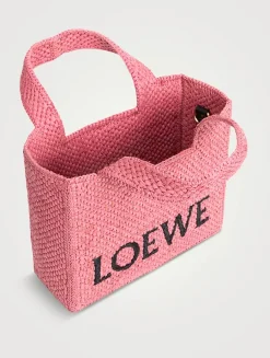 Loewe x Paula's Ibiza Mini Font Raffia Tote Bag