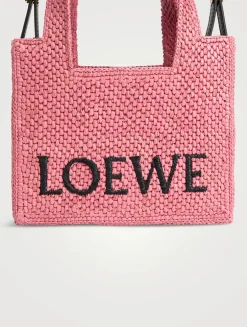 Loewe x Paula's Ibiza Mini Font Raffia Tote Bag