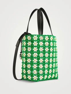 Loewe x Paula's Ibiza Mini Floral Beaded Tote Bag