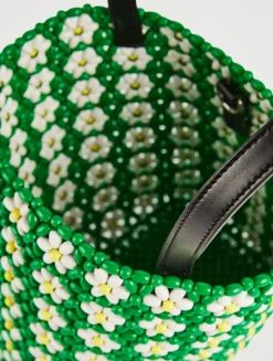 Loewe x Paula's Ibiza Mini Floral Beaded Tote Bag