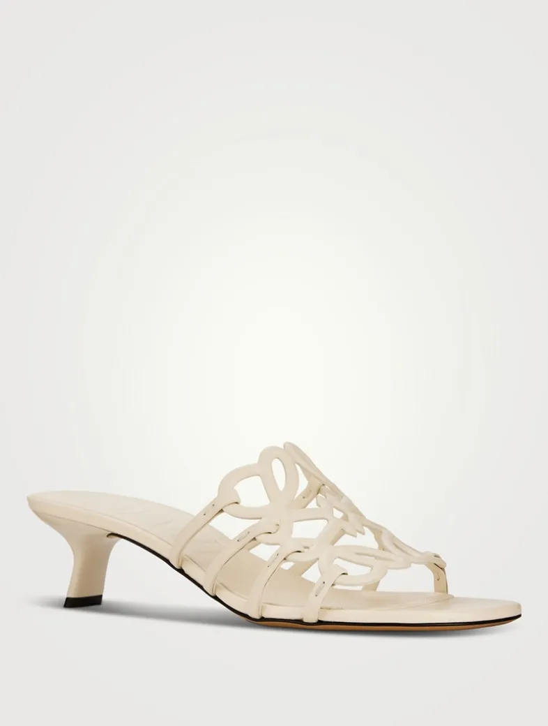 Loewe x Paula's Ibiza Petal Anagram Leather Mules