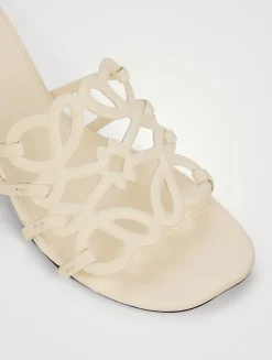Loewe x Paula's Ibiza Petal Anagram Leather Mules