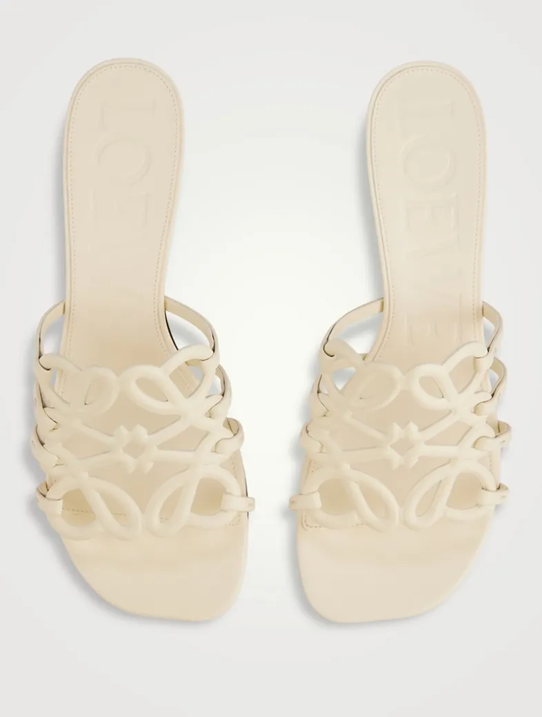 Loewe x Paula's Ibiza Petal Anagram Leather Mules
