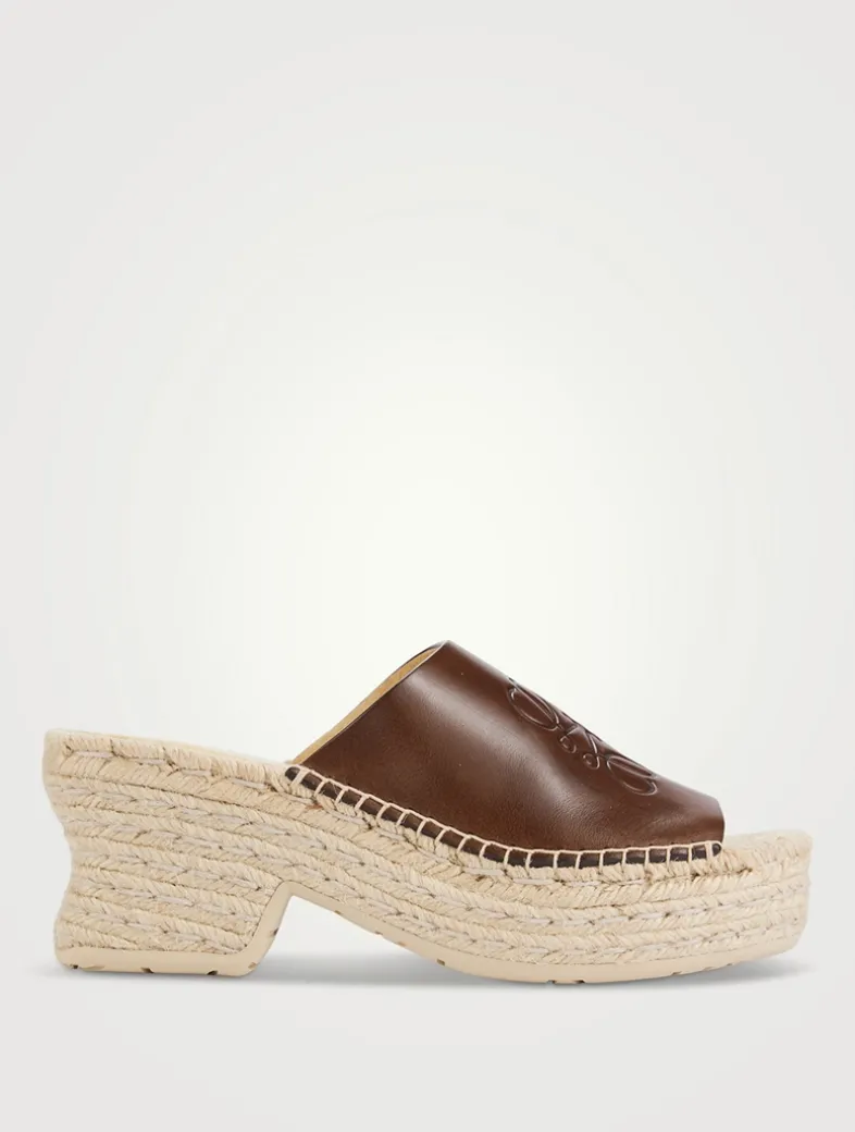 Loewe x Paula's Ibiza Petal Leather Espadrille Mules