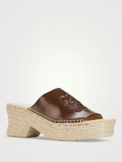 Loewe x Paula's Ibiza Petal Leather Espadrille Mules