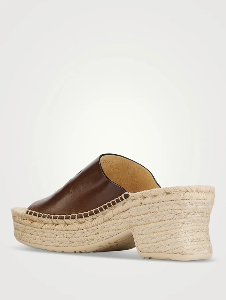 Loewe x Paula's Ibiza Petal Leather Espadrille Mules