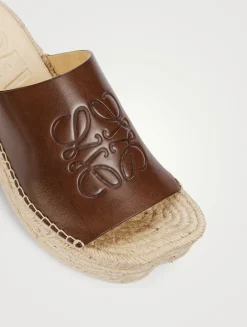 Loewe x Paula's Ibiza Petal Leather Espadrille Mules