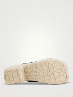 Loewe x Paula's Ibiza Petal Leather Espadrille Mules