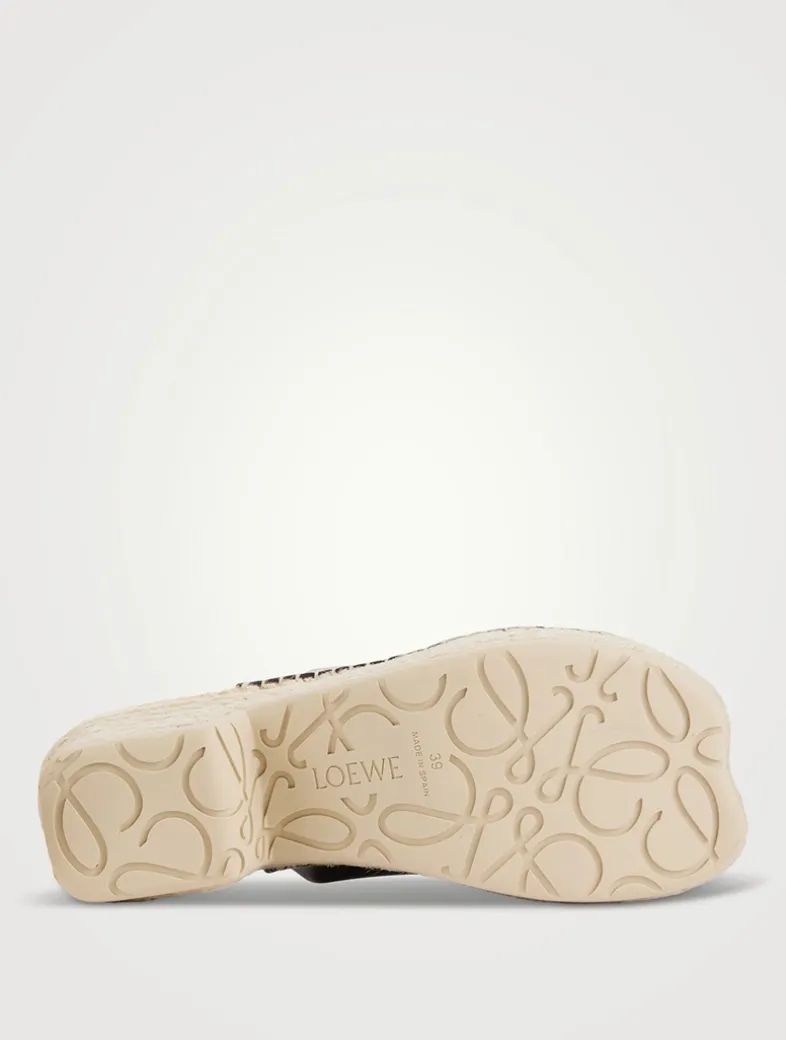 Loewe x Paula's Ibiza Petal Leather Espadrille Mules