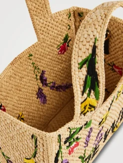 Loewe x Paula's Ibiza Small Loewe Font Raffia Tote Bag