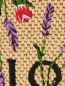 Loewe x Paula's Ibiza Small Loewe Font Raffia Tote Bag