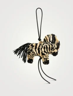 Loewe x Paula's Ibiza Zebra Raffia Bag Charm