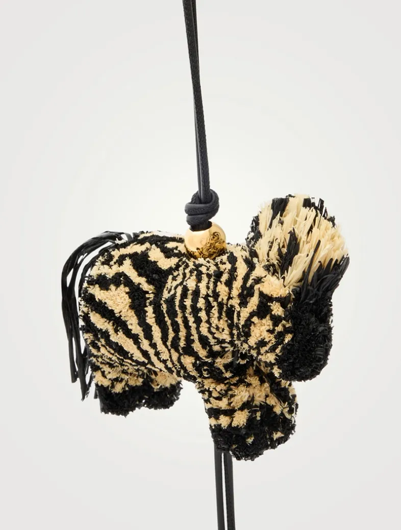 Loewe x Paula's Ibiza Zebra Raffia Bag Charm