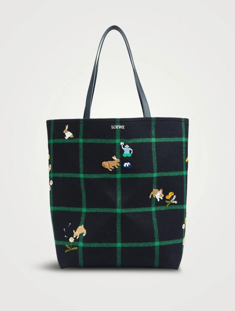 Loewe x Suna Fujita XL Puzzle Fold Tartan Tote Bag