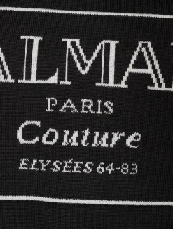 Logo Jacquard Short-Sleeve Wool Sweater