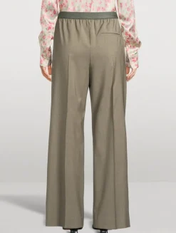 Logo-Elastic Wool Trousers