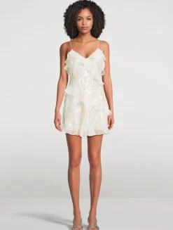 Lomina Ruffled Silk Slip Dress