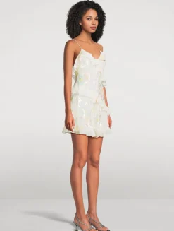 Lomina Ruffled Silk Slip Dress