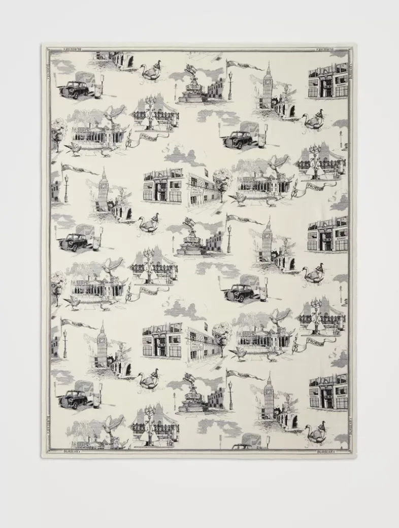 London Landmarks Wool Silk Scarf