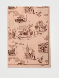 London Landmarks Wool Silk Scarf