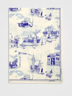 London Landmarks Wool Silk Scarf