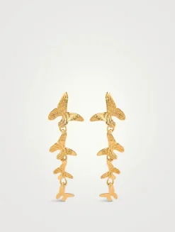Long Butterfly Drop Earrings