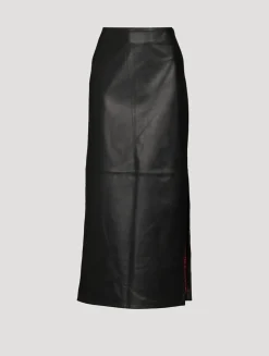 Long Leather Skirt
