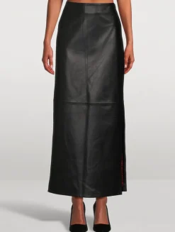 Long Leather Skirt