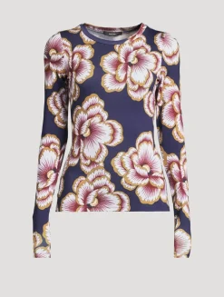 Long-Sleeve T-Shirt In Floral Print