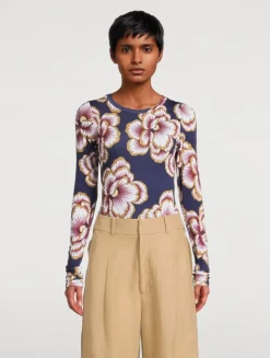 Long-Sleeve T-Shirt In Floral Print