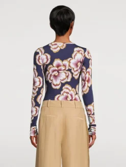 Long-Sleeve T-Shirt In Floral Print