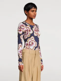 Long-Sleeve T-Shirt In Floral Print