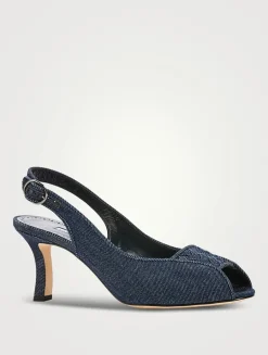 Lonike Denim Slingback Pumps