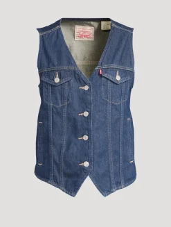 Loose-Fit Denim Vest